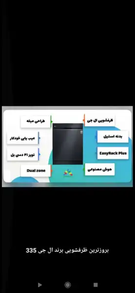 ظرف شویی ال جی 335